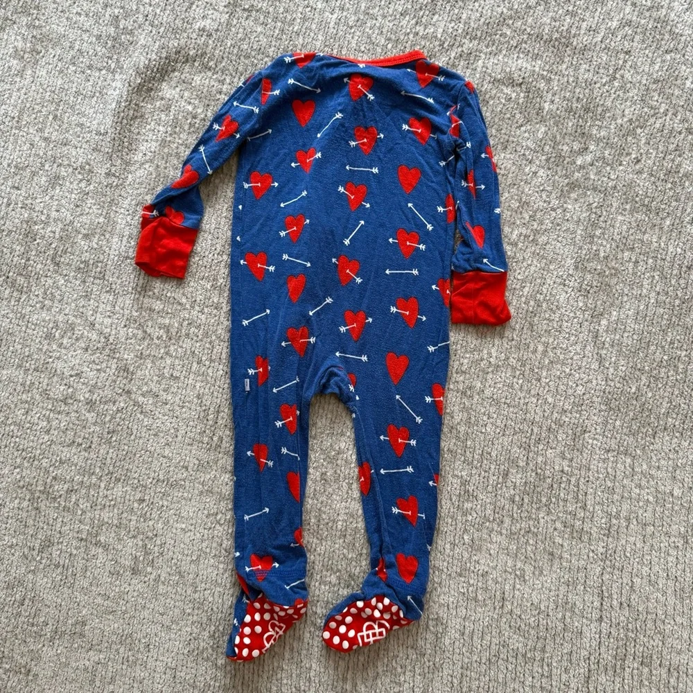 Little Bum Bums Heart Arrow Bamboo Zip Footie‎ 6-9M